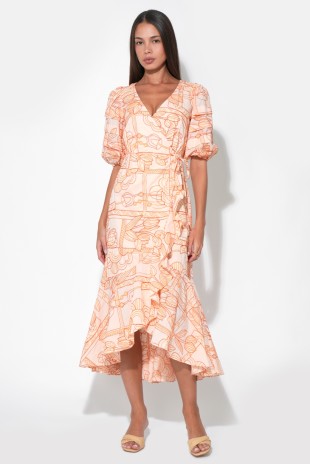 green emerald velvet dress Adelyn Rae Alva Leaf Print Tiered Maxi Dress – Bo & Company