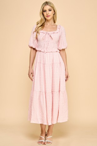 【I AM MARI】Monet H-Line Chiffon Color Matching One Piece Million Colors Wholesale Products - FashionGo Million Colors