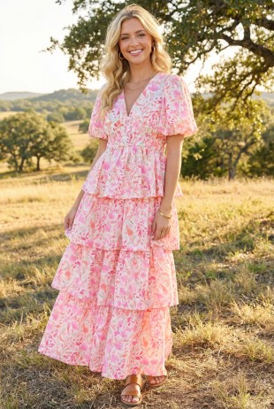 knee length dresses for ladies Beeson River Green Scrunched Front Maxi Dress main image 1