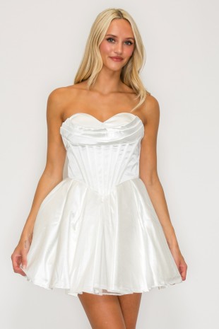 strapless open back dress Fitted Formal Prom Long Dress by LaDivine CD338 – The Dress Outlet main image 1
